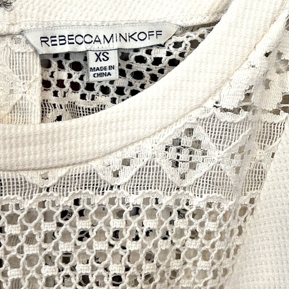 Rebecca Minkoff Ivory Lace Insert Sleeveless Dress - Picture 9 of 10